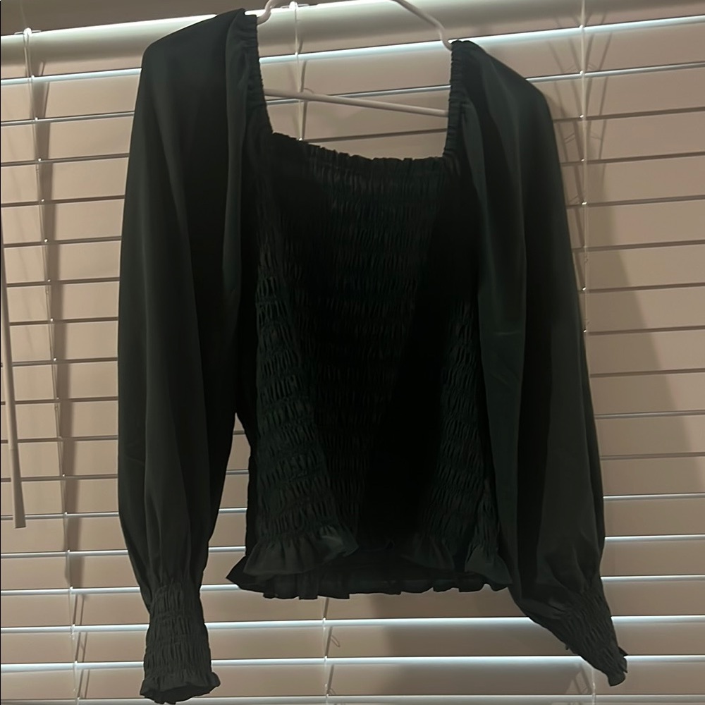 Madewell Green Smocked Women's Top